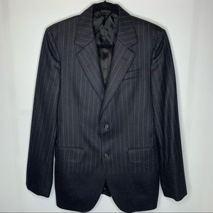 ALEXANDER MCQUEEN Pinstripe with Solid Bottom Blazer- Single Breasted 3/4
